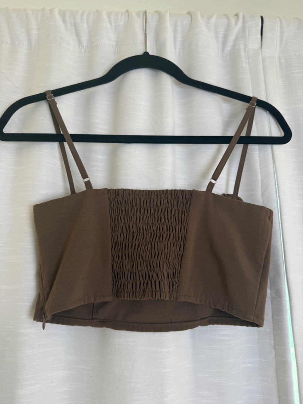 Emory Park Brown Matching Set Wide Leg Pants Ruched Crop Top Chic | Size S + M - Picture 10 of 17